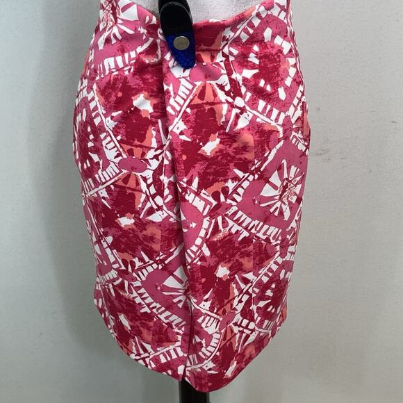 INC International Concepts Skirt size Large Hot Pink Coral Straight Pencil Knee - Picture 5 of 7
